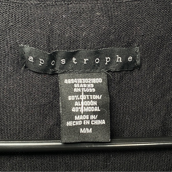 Apostrophe Black Floral Ruffle Cardigan Sweater Womens M Gothic Vamp Grandmacore - Picture 5 of 12